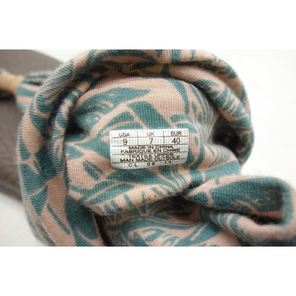 Sanuk Peach Green Stretch Strap Thong Sandals Shoes Women's 9 - Picture 3 of 7